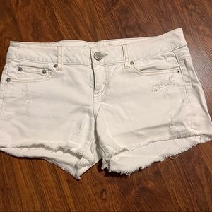 White AE Cutoff Shorts